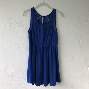 Cobalt blue dress w/ lace detail